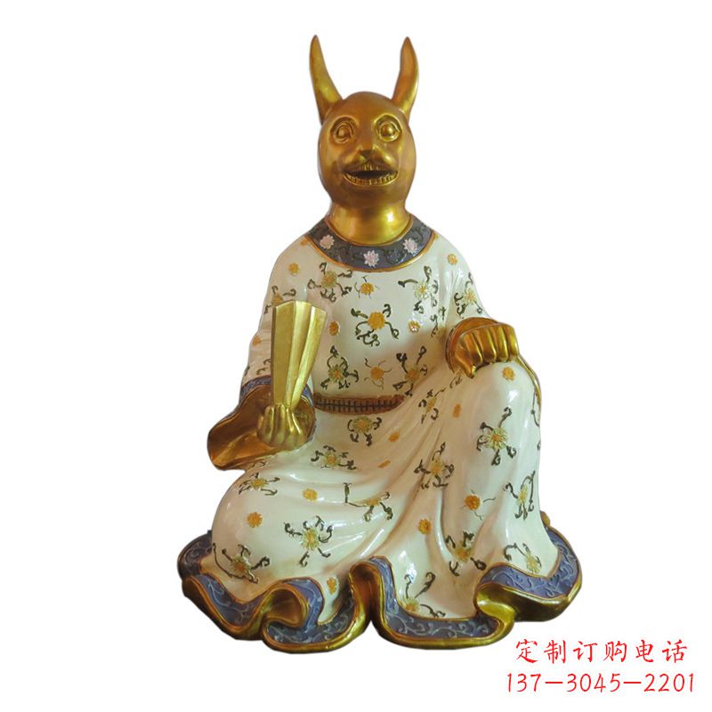 泰安兔-玻璃钢彩绘生肖雕塑