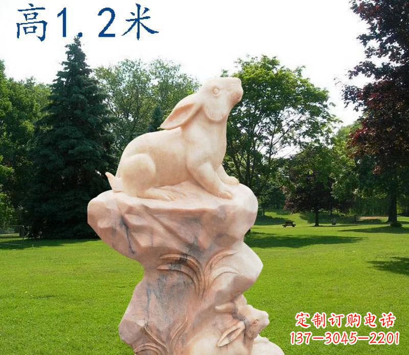 泰安晚霞红12生肖动物石雕