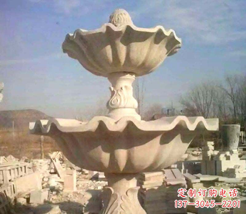 泰安晚霞红大型喷泉石雕