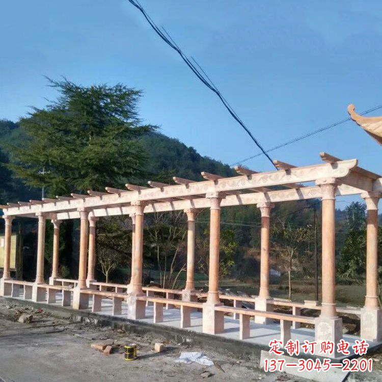 泰安晚霞红花架长廊
