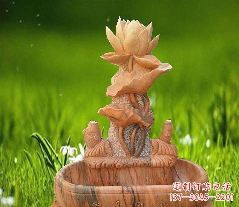 泰安晚霞红景观荷花水池