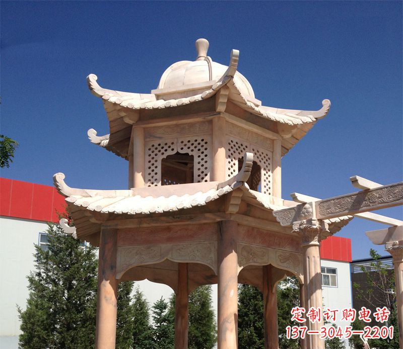 泰安晚霞红景观凉亭雕塑
