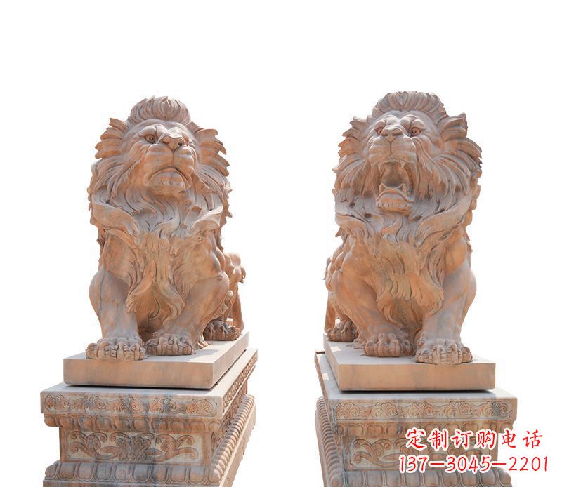 泰安晚霞红欧式狮子雕塑