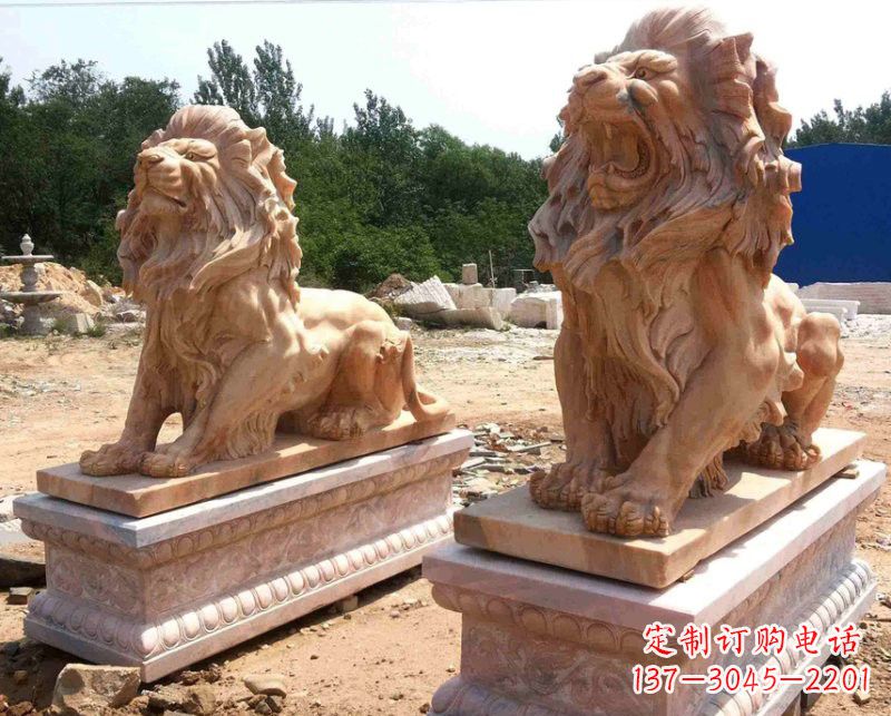 泰安晚霞红欧式狮子雕塑222