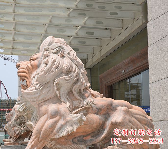 泰安晚霞红欧式狮子石雕 (3)