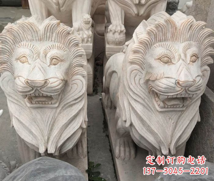 泰安晚霞红欧式狮子石雕 (2)