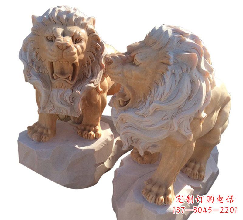 泰安晚霞红欧式西洋狮子雕塑