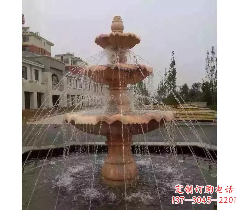 泰安晚霞红喷泉雕塑