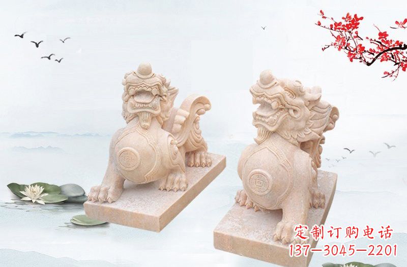 泰安晚霞红貔貅雕塑 (2)