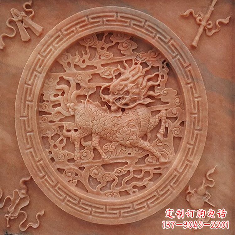 泰安晚霞红麒麟建筑装饰壁画