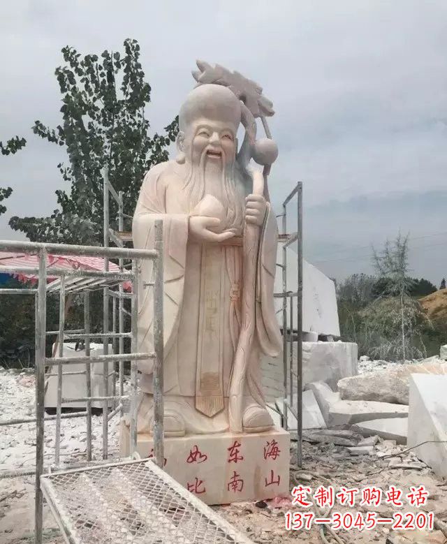 泰安晚霞红神像老寿星雕塑