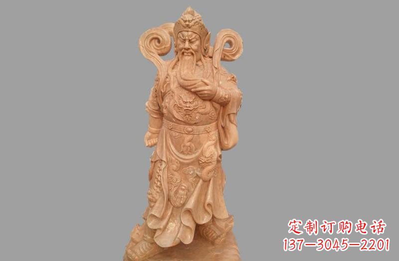 泰安晚霞红武财神关公雕像