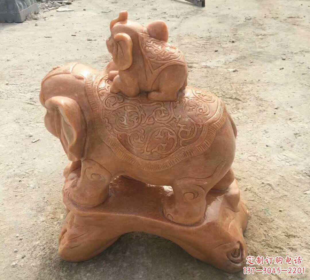 泰安晚霞红小象招财动物