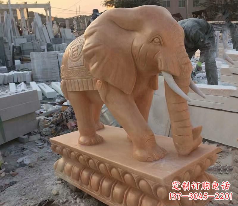 泰安晚霞红元宝招财大象
