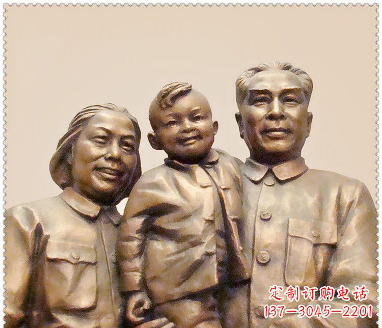 泰安伟人周恩来一家铜雕