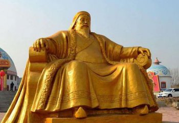 泰安雕刻古代传奇军事家成吉思汗铜雕像