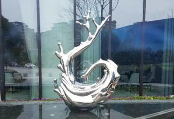 泰安企业不锈钢海浪抽象雕塑