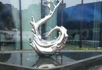 泰安炫耀雕塑——不锈钢火苗抽象雕塑