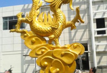 泰安鎏金青铜龙雕，璀璨造型，象征力量！