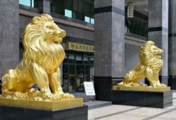 泰安鎏金西洋狮子铜雕——象征力量与尊贵