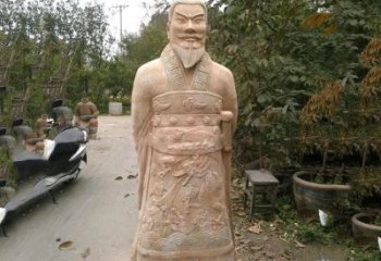 泰安中领雕塑：以秦始皇晚霞红石雕像闻名