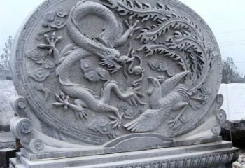 泰安青石古典美——龙凤呈祥雕塑
