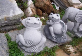 泰安别具一格的青石青蛙喷水雕塑