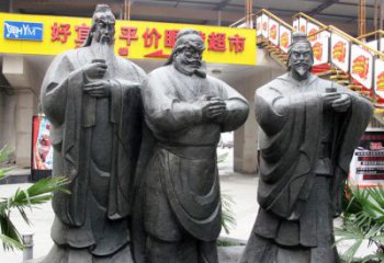 泰安铭记经典：三国英雄关羽雕塑