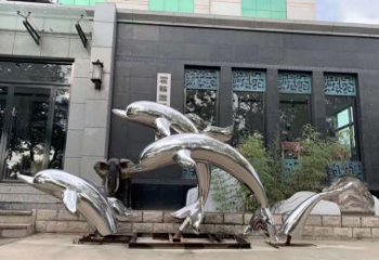 泰安高端定制不锈钢海豚雕塑