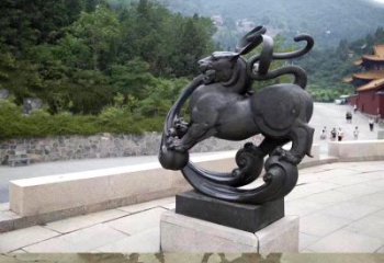 泰安神兽白虎铜雕塑，雕刻出传统中国文化之精髓