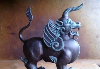 泰安传承中国神兽文化的独角兽铜雕塑