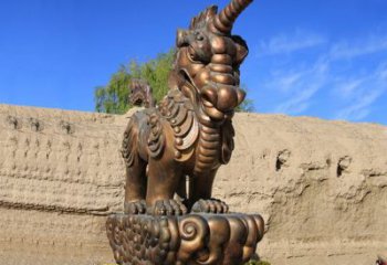 泰安神兽獬豸古铜雕塑摆件