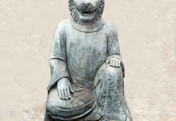 泰安中领雕塑：生肖虎-兽首人身石雕精品