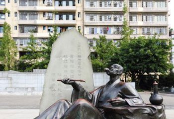 泰安尊贵古朴的古代诗人情景雕塑——杜甫雕塑