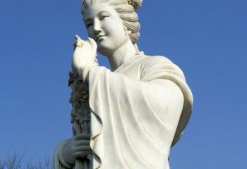 泰安十二花神之三月桃花息夫人汉白玉精美美女雕像