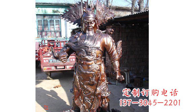 泰安武财神持刀关公铜雕 (3)