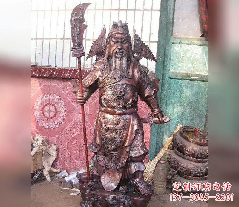 泰安武财神关公提刀铜雕