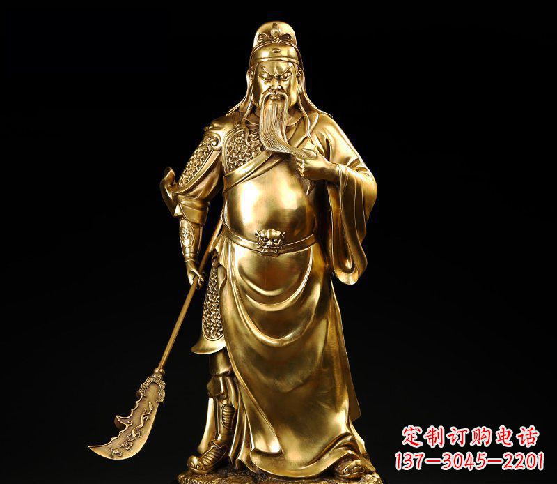 泰安武圣握刀关公铜雕