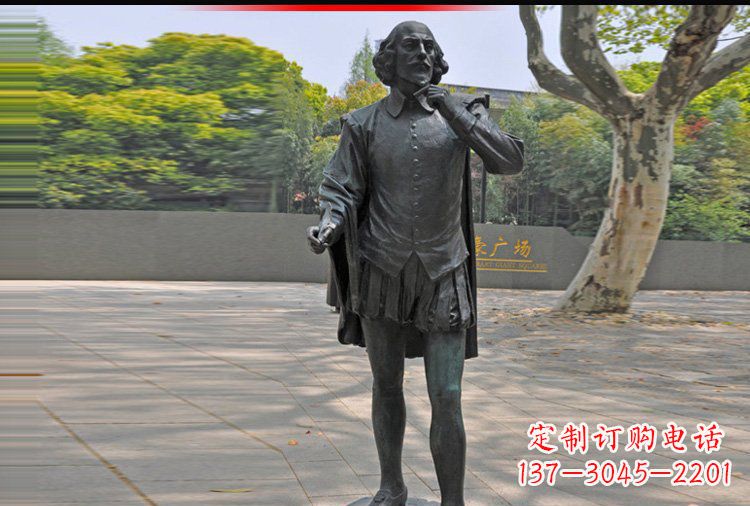 泰安西方名人莎士比亚铜雕