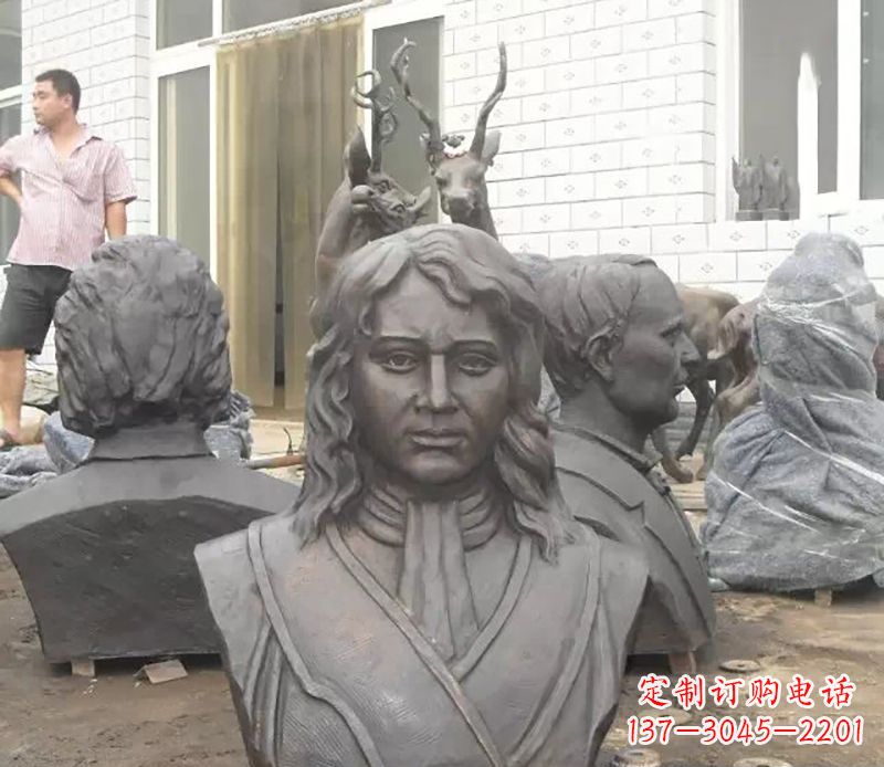 泰安西方名人胸雕铜雕