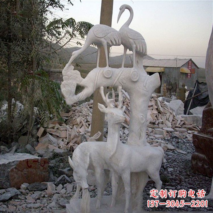 泰安仙鹤石雕景观摆件