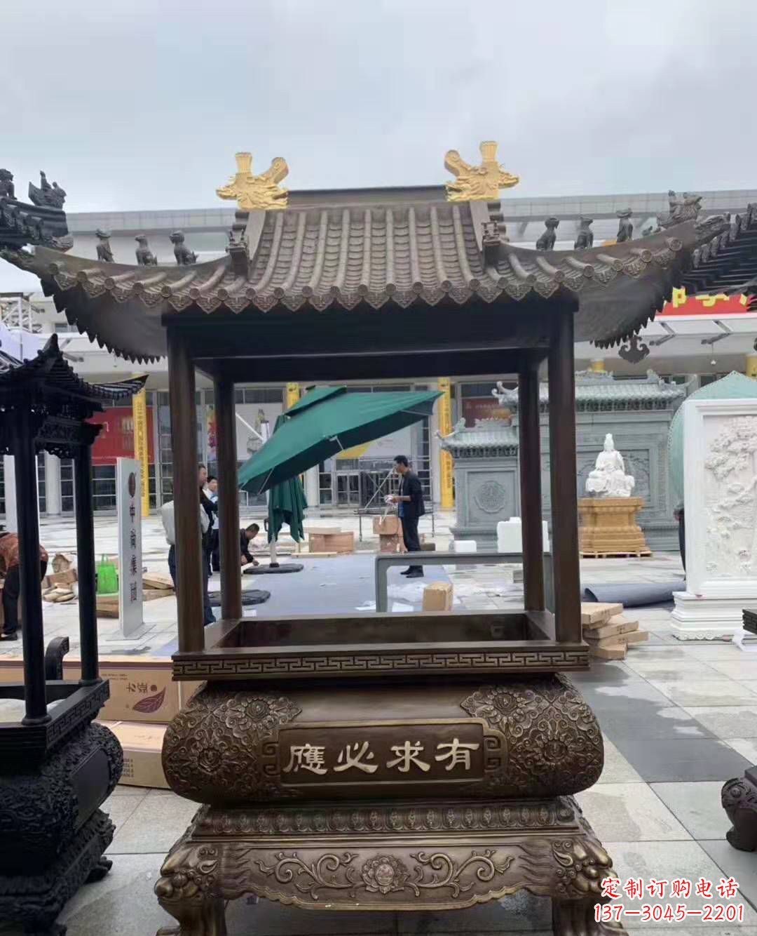 泰安香炉铜雕户外摆件寺庙景观雕塑
