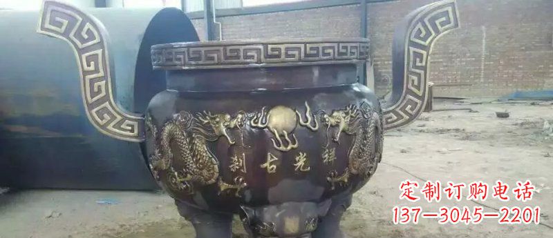泰安祥光古刹寺庙香炉铜雕