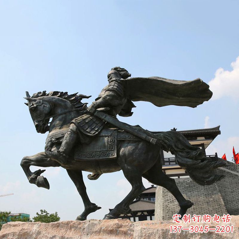 泰安项羽骑马铜雕景观雕塑-景区景点历史名人西楚霸王雕像