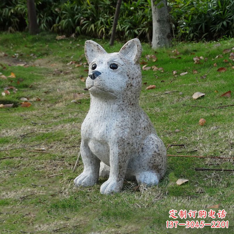 泰安小狗花岗岩石雕