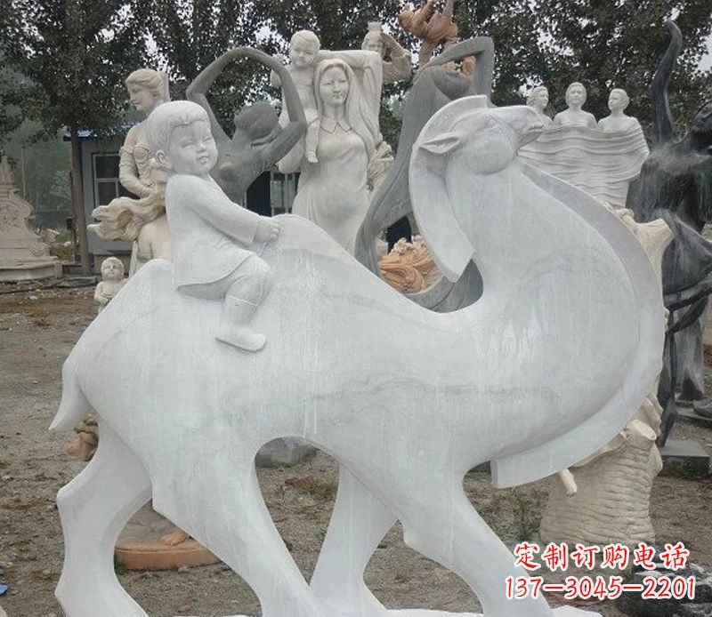 泰安小孩骑骆驼石雕