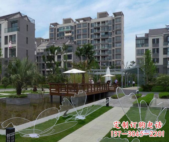 泰安小区不锈钢镂空蝴蝶雕塑