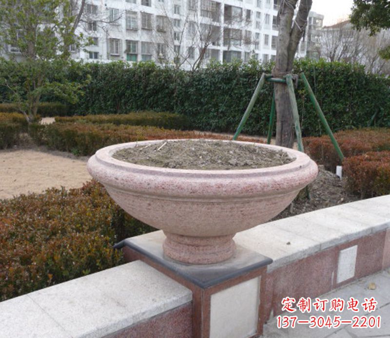 泰安小区花盆石雕