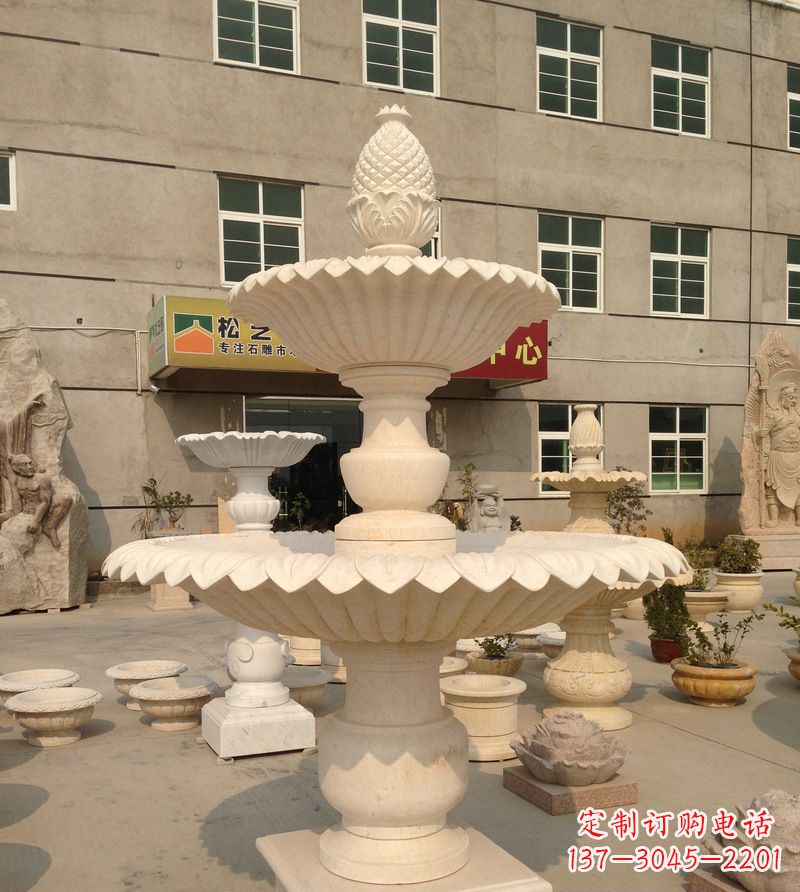 泰安小区景观菠萝式喷泉石雕