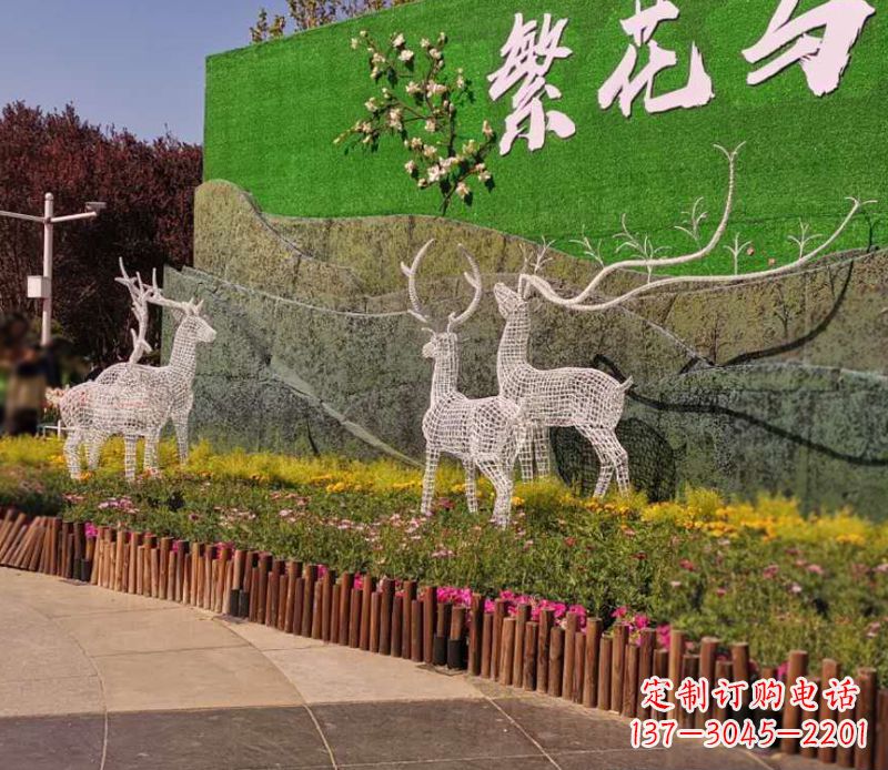 泰安小区景观不锈钢梅花鹿